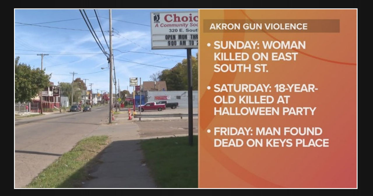 One teenager killed and two injured in shooting at Akron Halloween party